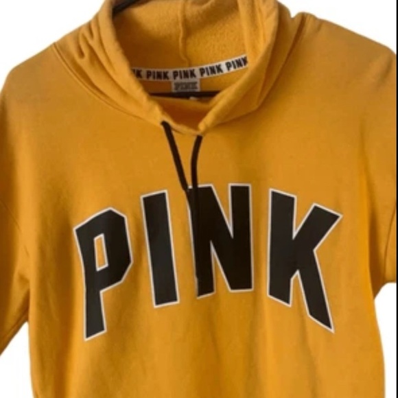 Pre Owned Women’s Victoria’s Secret Pink Sweatshirt Yellow Black Sz XS Classic - Picture 5 of 7